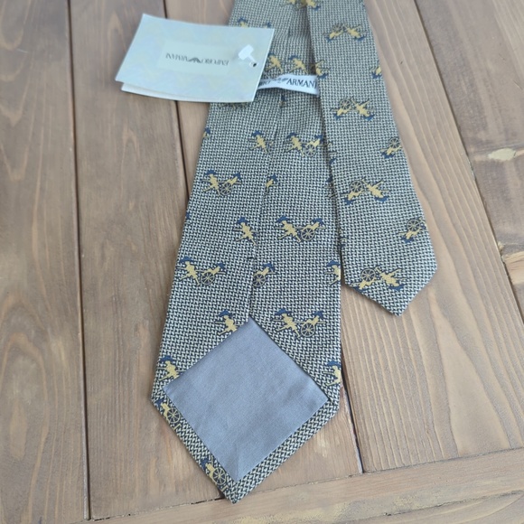 Emporio Armani Rickshaw Silk Blend Tie Made in Italy - Picture 5 of 7